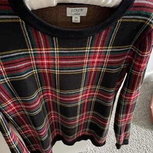 J. Crew Women's Tartan Sweater - Red, Green, and Black